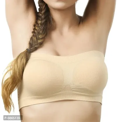 Classic Polyester Solid Tube Bra For Women