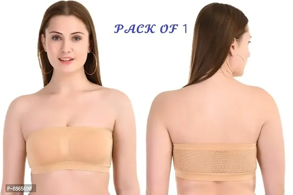 Classic Polyester Solid Tube Bra For Women