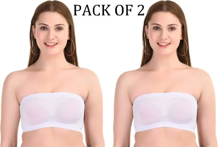 PACK OF 2 - Premium Classic Tube Bra for Women Girls - FREE SIZE (SIZE 28 TO 36) -