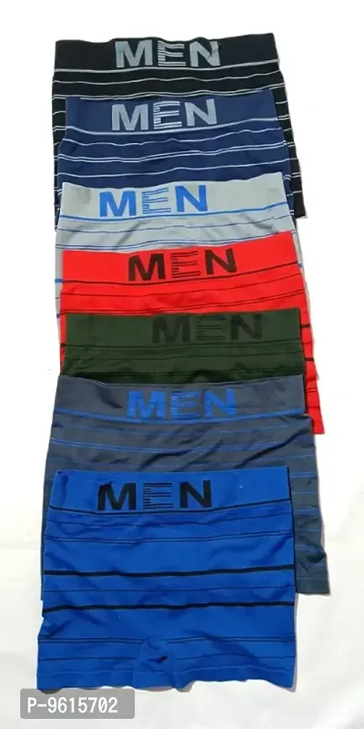 PACK OF 3 - Mens Comfort Striped Boxer Trunks - Assorted color-thumb2