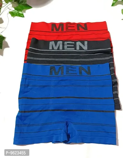 PACK OF 3 - Mens Royal Striped Boxer Trunks - Assorted color-thumb0