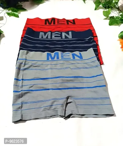 PACK OF 3 - Mens Global Striped Boxer Trunks - Assorted color-thumb0