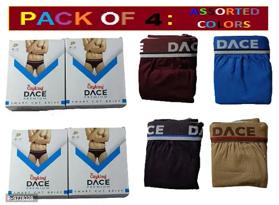 Mens Soft Comfy Briefs - (PACK OF 4) - Assorted Color