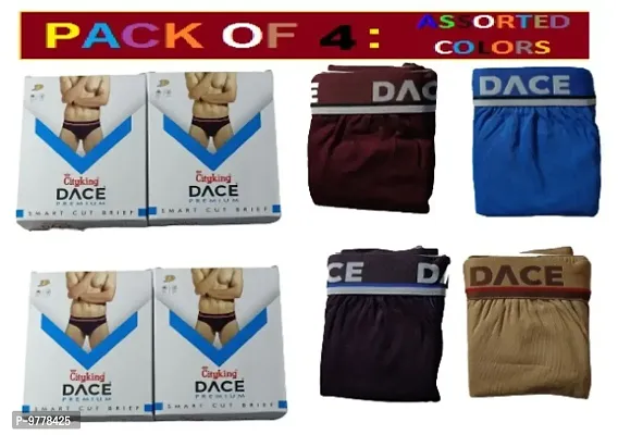 Mens Soft Regular Briefs - (PACK OF 4) - Assorted Color