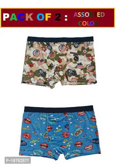 Classic Polyester Spandex Printed Trunks for Men, Pack of 2-thumb0