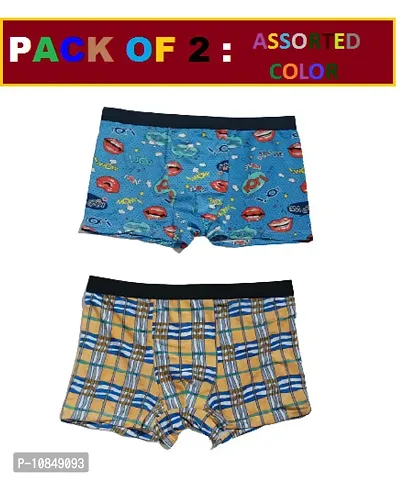 Classic Polyester Spandex Printed Trunks for Men, Pack of 2