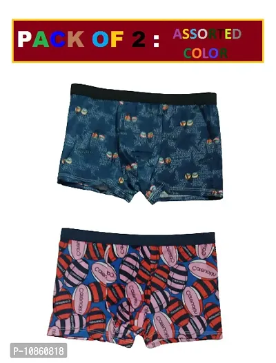 Classic Polyester Spandex Printed Trunks for Men, Pack of 2-thumb0