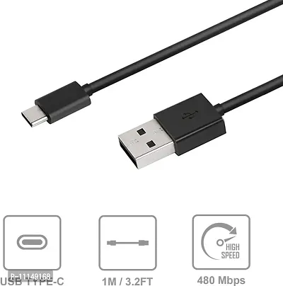 PACK OF 1- Premium Use Type-C Fast Data Sync and Charging Cable (1m)-thumb0