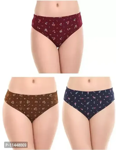 Combo of 3 - Classic Cotton Hipster Printed Panties-thumb0