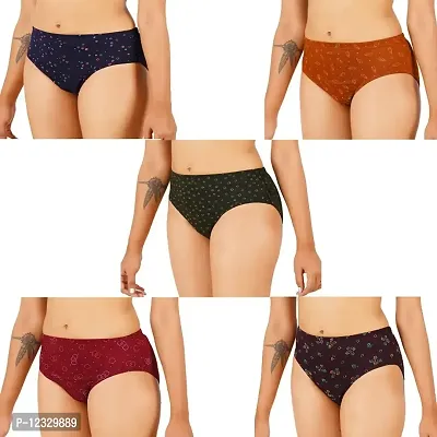 Classic Cotton Printed Briefs for Women, Pack of 5