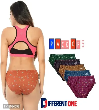 Combo of 5 - Premium Comfy Cotton Hipster Printed Panties