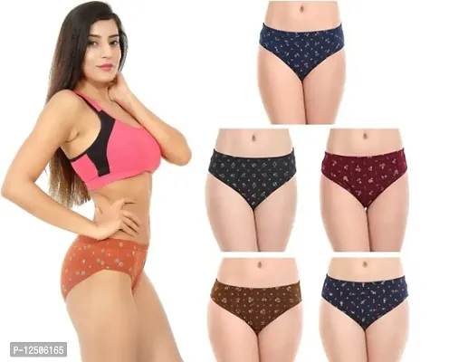 Combo of 5 - Premium All Day Cotton Hipster Printed Panties
