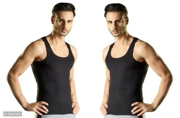 Premium Mens Sports Black Vests - PACK OF 2