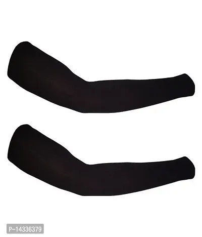Pair of 1- Classy Soft Comfort Arm Sleeves -  for Men  Women - BLACK-thumb0