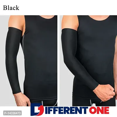 Pair of 1- Comfort Soft Comfort Arm Sleeves -  for Men  Women - BLACK-thumb0
