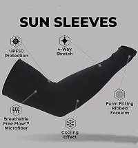 Pair of 1- Comfort Soft Comfort Arm Sleeves -  for Men  Women - BLACK-thumb1