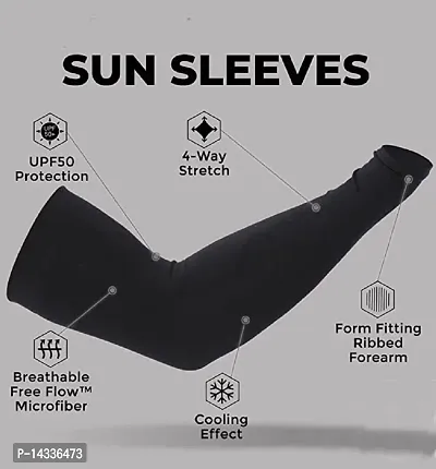 Pair of 1- Comfort Soft Comfort Arm Sleeves -  for Men  Women - BLACK-thumb2