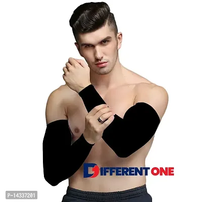 Pair of 1- Global Soft Comfort Arm Sleeves -  for Men  Women - BLACK