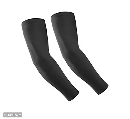 Pair of 1- Glam Soft Comfort Arm Sleeves -  for Men  Women - BLACK-thumb0