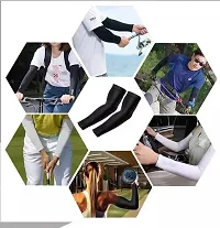 Pair of 1- Premium Soft Arm Sleeves -  for Men  Women - BLACK-thumb2