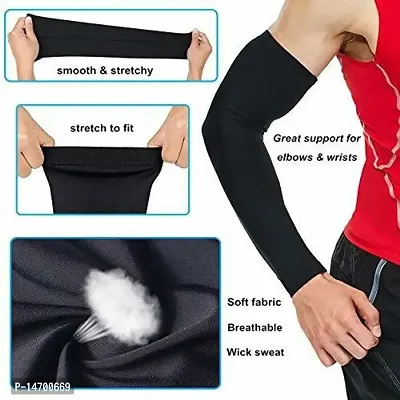 Pair of 1- Casual Sassy Arm Sleeves -  for Men  Women - BLACK