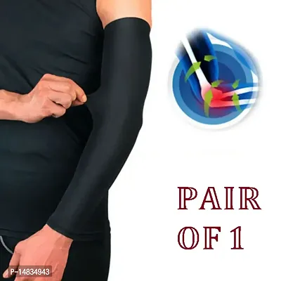 Pair of 1- Classic Sassy Arm Sleeves -  for Men  Women - BLACK