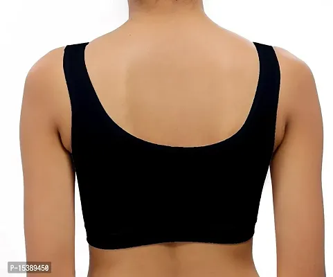 PACK OF 1 - Premium Glam Air Sports Bra for Women  Girls - FREE SIZE (SIZE 28 TO 36) - BLACK-thumb2