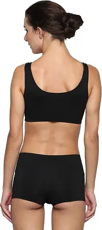 PACK OF 1 - Premium Plain Air Sports Bra for Women  Girls - FREE SIZE (SIZE 28 TO 36) - BLACK-thumb2