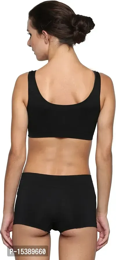 PACK OF 1 - Premium Plain Air Sports Bra for Women  Girls - FREE SIZE (SIZE 28 TO 36) - BLACK-thumb3