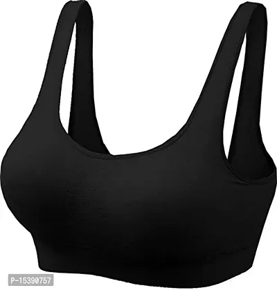 PACK OF 1 - Premium Solid Air Sports Bra for Women  Girls - FREE SIZE (SIZE 28 TO 36) - BLACK-thumb3