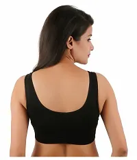 PACK OF 2 - Modern Comfy Air Sports Bra for Women  Girls - FREE SIZE (SIZE 28 TO 36) - BLACK-thumb1