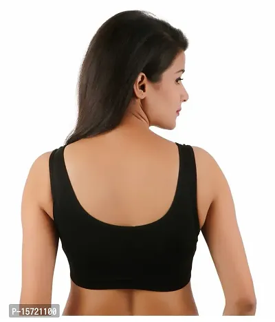 PACK OF 2 - Modern Comfy Air Sports Bra for Women  Girls - FREE SIZE (SIZE 28 TO 36) - BLACK-thumb2