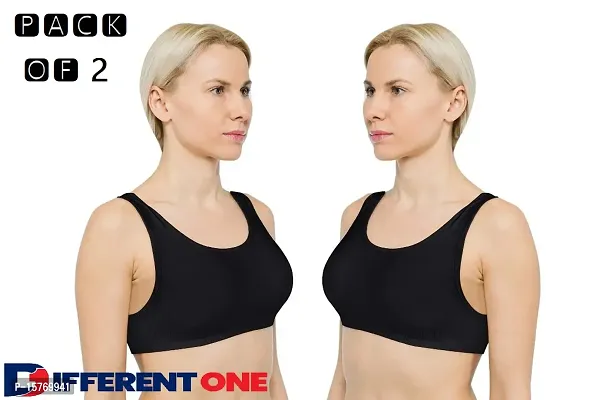 Buy PACK OF 2 - Modern Dailywear Air Sports Bra for Women Girls - FREE SIZE  - BLACK Online In India At Discounted Prices