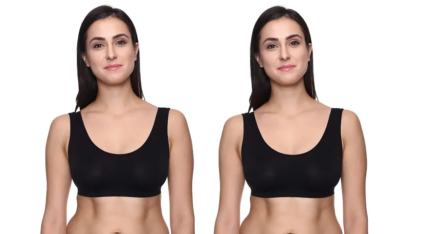 Buy Comfortable Black Cotton Chicken Bra ( Pack Of 6 ) Online In