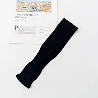 Pair of 1- Classic Micro Fiber With Thumb Arm Cover Sleeves -  for Men  Women - BLACK-thumb2