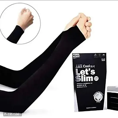 Pair of 1- Classicy Micro Fiber With Thumb Arm Cover Sleeves -  for Men  Women - BLACK