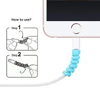 Ultra Spiral Charger Cable Protectors for Wires Protector Data Cable Saver Charging Cord Protective Cable Cover Set of 1 (4 Pieces)-thumb1