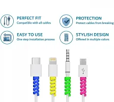 Unique Spiral Charger Cable Protectors for Wires Protector Data Cable Saver Charging Cord Protective Cable Cover Set of 1 (4 Pieces)-thumb2