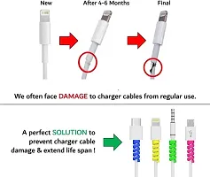 Standard Spiral Charger Cable Protectors for Wires Protector Data Cable Saver Charging Cord Protective Cable Cover Set of 1 (4 Pieces)-thumb3