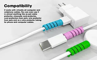 Unique Saver Charger Cable Protectors for Wires Protector Data Cable Saver Charging Cord Protective Cable Cover Set of 2 (8 Pieces)-thumb2