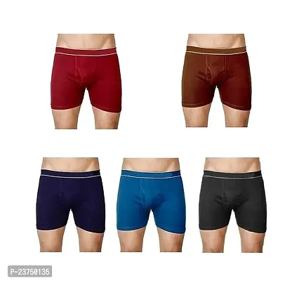 PACK OF 5 Plain Cotton Mini Trunks - Multicolor