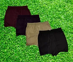 PACK OF 5 Plain Cotton Mini Trunks - Multicolor-thumb1