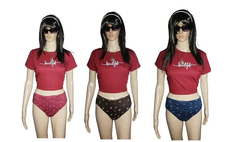 PACK OF 3 - Ladies Hipster Panties -