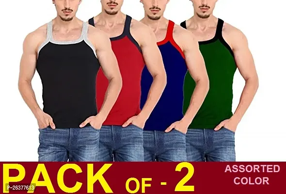 MEN COTTON GYM VESTS - PACK OF 2