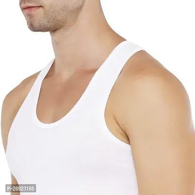 Cotton Fine Premium White Vest - Combo of 3-thumb3