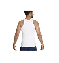 Cotton Fine Solid White Vest - Combo of 3-thumb1