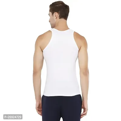 Cotton Fine Plain White Vest - Combo of 3-thumb3