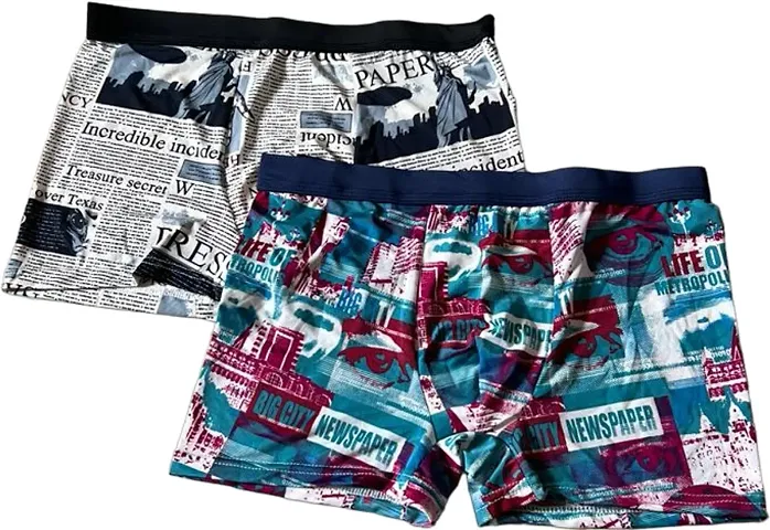 Mens Boxer Trunk Underwear Silk Brief - (COMBO OF 2)