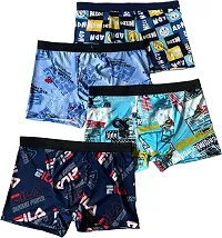 Classic Mens Printed Boxer Trunk Underwear Silk Brief - (COMBO OF 2)-thumb1
