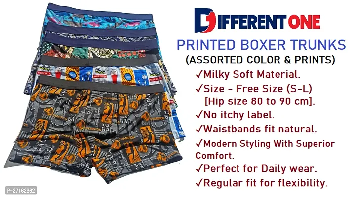 Classic Mens Printed Boxer Trunk Underwear Silk Brief - (COMBO OF 2)-thumb3